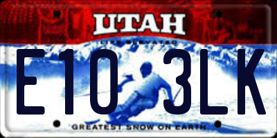 UT license plate E103LK