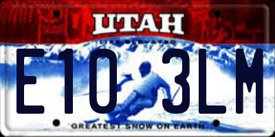 UT license plate E103LM