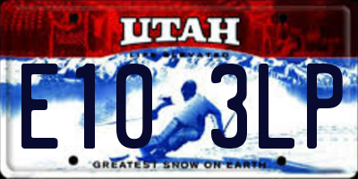 UT license plate E103LP