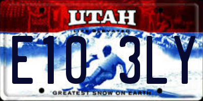 UT license plate E103LY