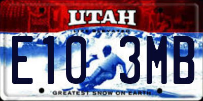 UT license plate E103MB