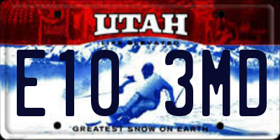 UT license plate E103MD