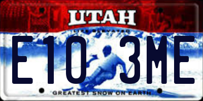 UT license plate E103ME