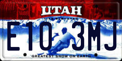 UT license plate E103MJ