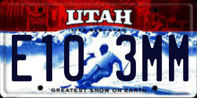 UT license plate E103MM