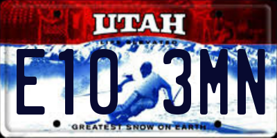UT license plate E103MN