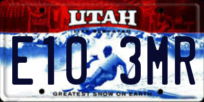 UT license plate E103MR