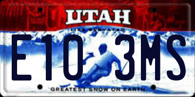 UT license plate E103MS