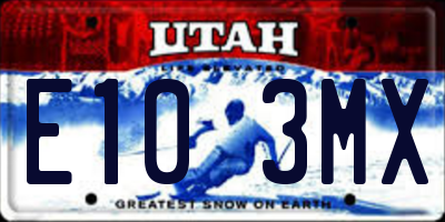 UT license plate E103MX