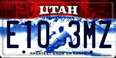 UT license plate E103MZ