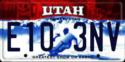 UT license plate E103NV