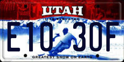 UT license plate E103OF