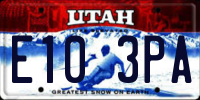 UT license plate E103PA