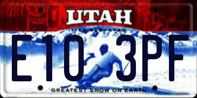 UT license plate E103PF