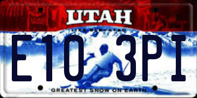 UT license plate E103PI