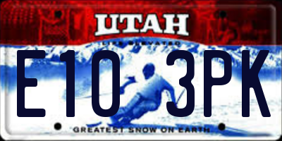 UT license plate E103PK
