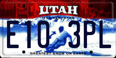 UT license plate E103PL