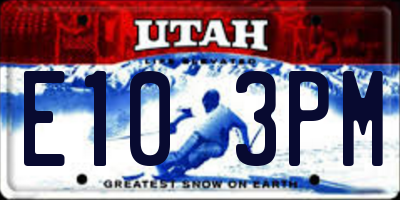 UT license plate E103PM