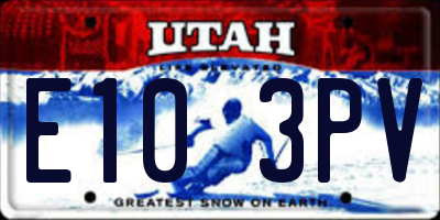 UT license plate E103PV