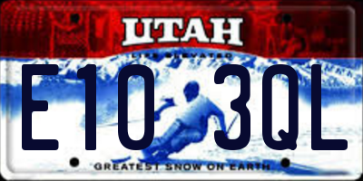 UT license plate E103QL