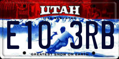 UT license plate E103RB