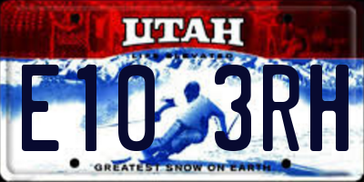 UT license plate E103RH