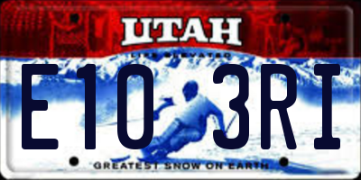 UT license plate E103RI