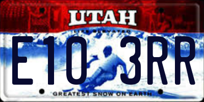UT license plate E103RR