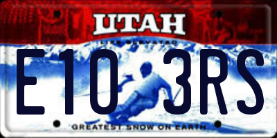 UT license plate E103RS