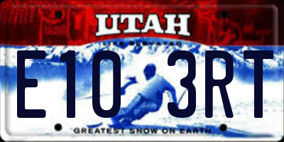 UT license plate E103RT