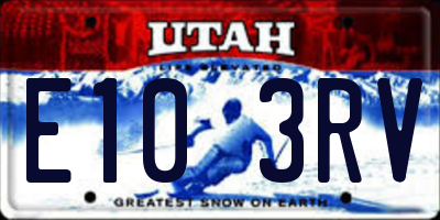 UT license plate E103RV