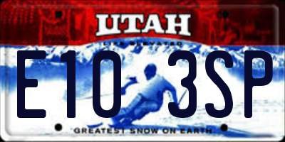 UT license plate E103SP