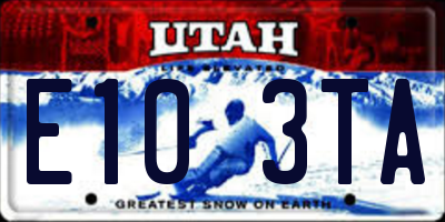 UT license plate E103TA