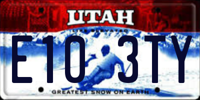 UT license plate E103TY