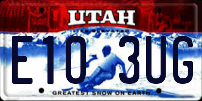 UT license plate E103UG