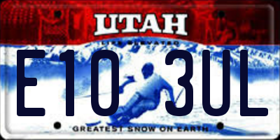 UT license plate E103UL