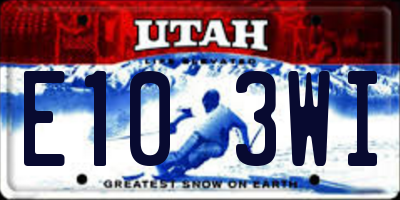UT license plate E103WI