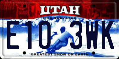 UT license plate E103WK