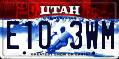 UT license plate E103WM