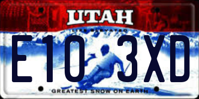 UT license plate E103XD