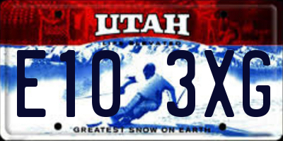 UT license plate E103XG