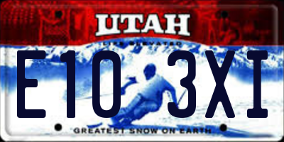 UT license plate E103XI