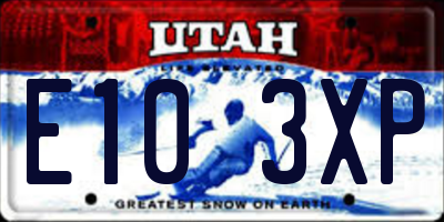 UT license plate E103XP