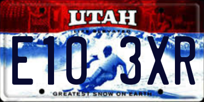 UT license plate E103XR