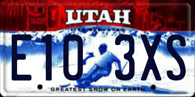 UT license plate E103XS