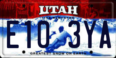 UT license plate E103YA