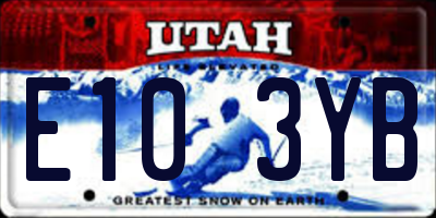 UT license plate E103YB