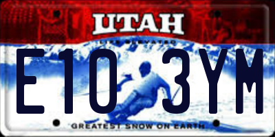 UT license plate E103YM