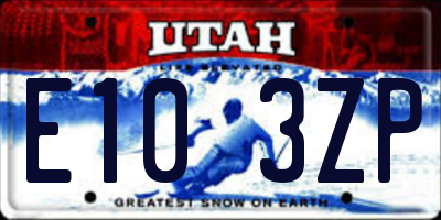UT license plate E103ZP