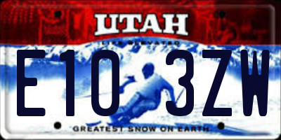 UT license plate E103ZW
